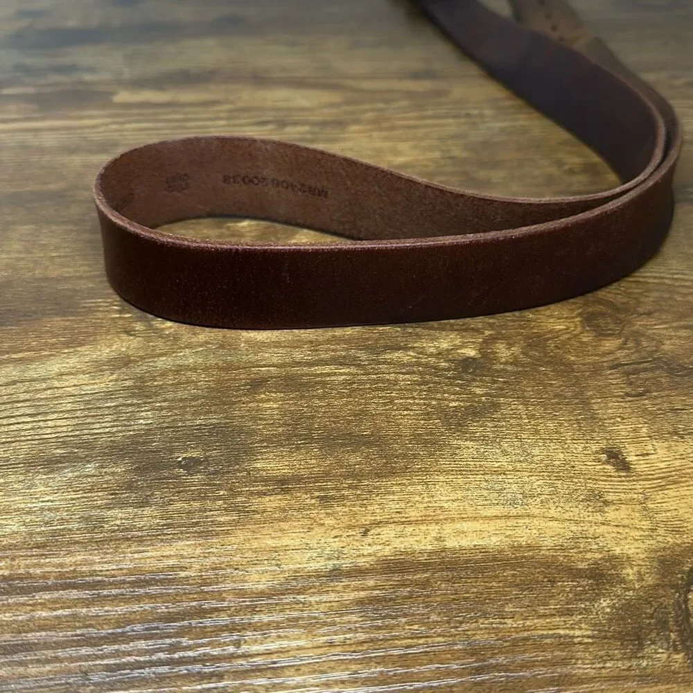 Fossil Genuine Leather‎ Belt 38 Brown 1.5” Wide MB240620038 Silver Buckle